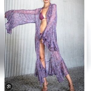 Anthropology NWT Muche & Muchette Free Peope Ibiza Kimono maxi beach robe OS